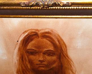 Detail of vintage painting