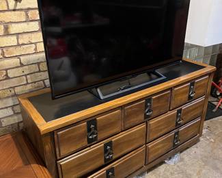 Flat screen TV on stand