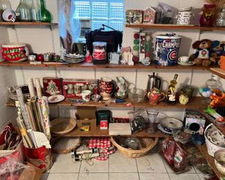 Christmas and sports related and other kitchen items