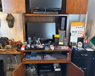 small wood office armoire