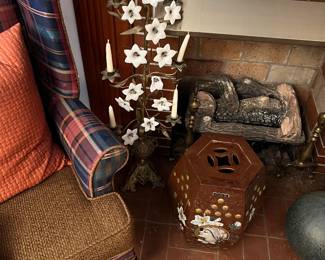 Pair of tall candle holders