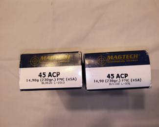 #18 - 2 boxes of Magtech 45 acp 100 rounds $40