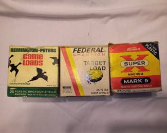 #17 3- vintage 12 gauge boxes :1 full/ 2 partial boxes $25