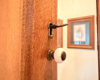 Antique porcelain doorknob, vintage door hardware