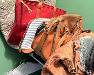 Assorted handbags and purses collection