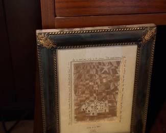 Antique framed print in ornate gilt frame