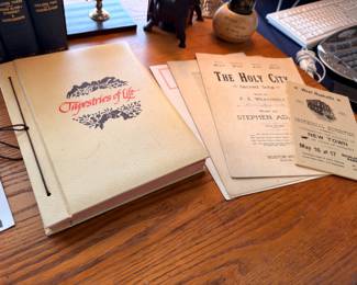 Antique sheet music, vintage books, paper ephemera