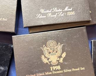US Mint silver proof sets, 1996 and 1998 Premier editions