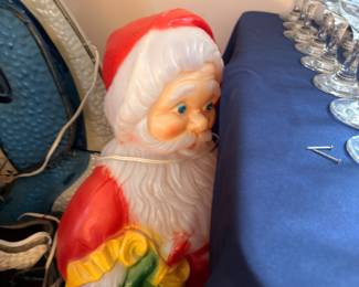 Vintage blow mold Santa Claus Christmas decoration