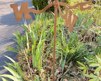 Metal garden art stakes, decorative yard art