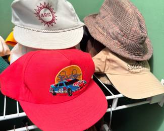 Vintage hats, plaid newsboy cap, baseball caps