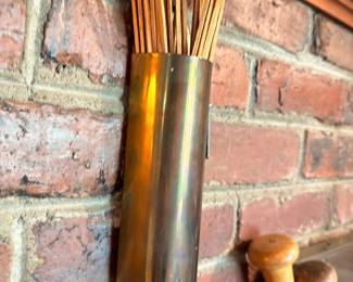 Vintage brass artillery shell casing match holders, trench art