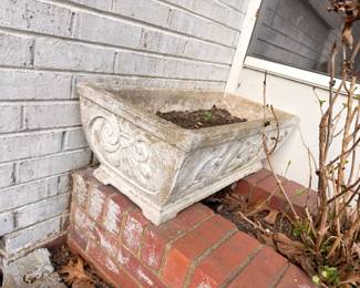 Concrete rectangular garden planter