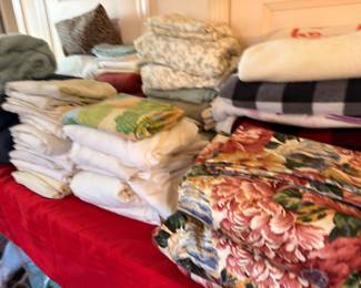 Quilts, blankets, throws, and vintage linens collection