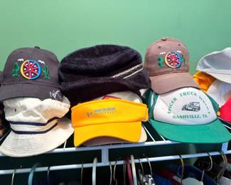 Vintage baseball cap collection, Nashville memorabilia