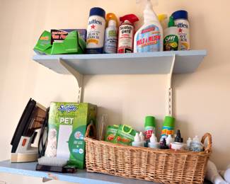 Cleaning supplies, Swiffer, sprays, household products