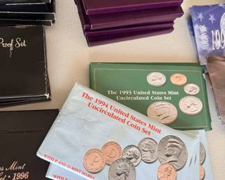 US Mint Proof Sets and Uncirculated Coin Sets, 1990s