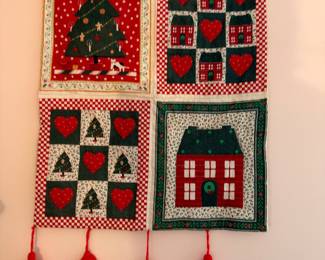 Handmade Christmas quilted wall hanging