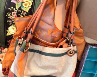 Vintage handbags and purses, leather and canvas