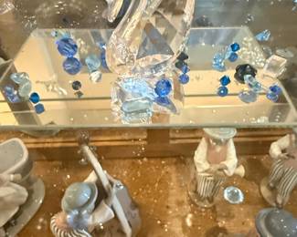 Swarovski Crystal Swan Figurine with Blue Accents