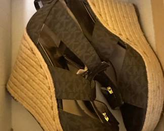 Michael Kors MK Signature Espadrille Wedge Sandals