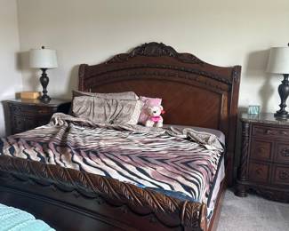 Antique Mahogany Nightstand with Marble Top