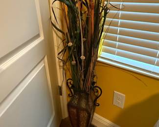 Decorative Floor Vase with Dried Botanicals