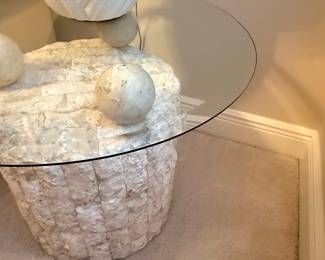 Postmodern Mactan Stone Coffee Table with Spheres