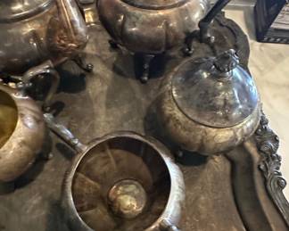 F. B. Rogers Silver-Plated Tea Set with Tray