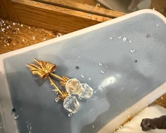 Vintage Porcelain Figurine with Crystal Accents