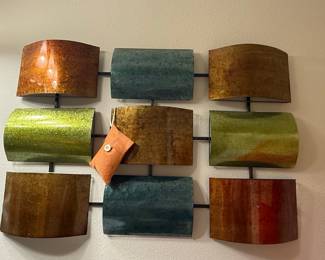 Mid-Century Modern "Copper Studio" Style Metal Wall Art Plaque Set