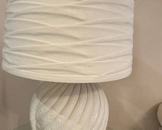 Cinnabar Road Ami White Wavy Ceramic Table Lamp