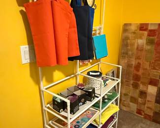 White 4-Tier Metal Wire Shelving Unit with Assorted Items