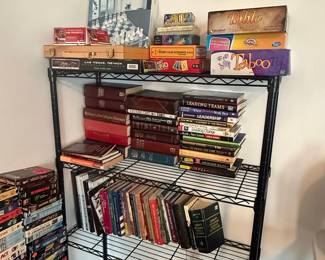Assorted Books, Board Games, and DVDs