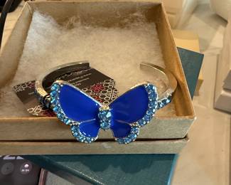 Paparazzi Jewelry Blue Enamel Butterfly Cuff Bracelet