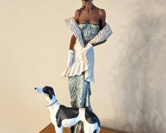 Giuseppe Armani Figurine of a Woman with a Greyhound