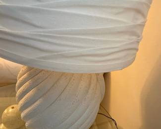 Vintage Textured Ceramic Rope Twist Table Lamp with Drum Shade