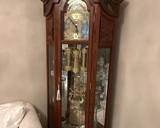 Howard Miller "Haverhill" Grandfather Clock with Musical Chimes and Moon Phase Dial