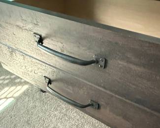 Dark Wood 4-Drawer Dresser with Metal Hardware