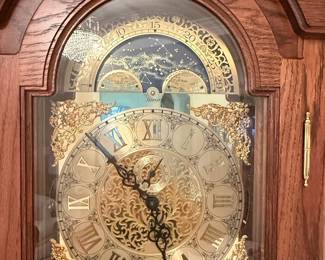 Howard Miller "Haverhill" Grandfather Clock with Musical Chimes and Moon Phase Dial