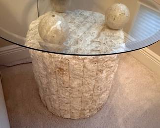 Postmodern Mactan Stone Coffee Table with Spheres