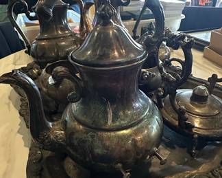 F. B. Rogers Silver-Plated Tea Set with Tray