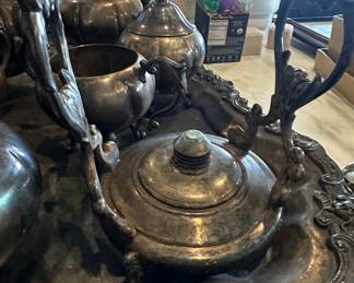 F. B. Rogers Silver-Plated Tea Set with Tray