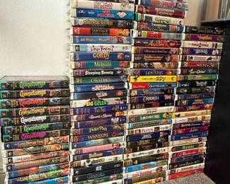 Collection of Disney VHS Tapes and Goosebumps Series VHS Tapes