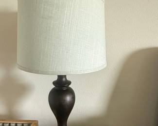 Traditional Dark Bronze Table Lamp with Linen Shade