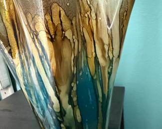 Murano Style Art Glass Hand Blown Handkerchief Vase