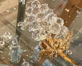 Swarovski Crystal Grape Cluster with Gold Stem