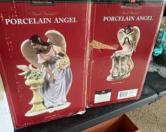 Member's Mark Hand Painted Porcelain Angel Figurines (Set of 2)