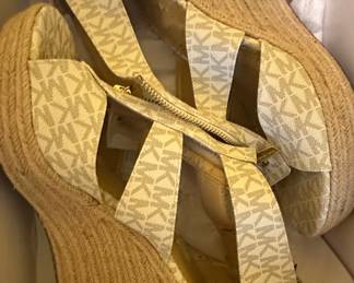 Michael Kors MK Signature Espadrille Wedge Sandals