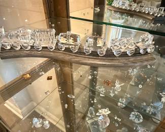 Swarovski Crystal Train Set on Display Base